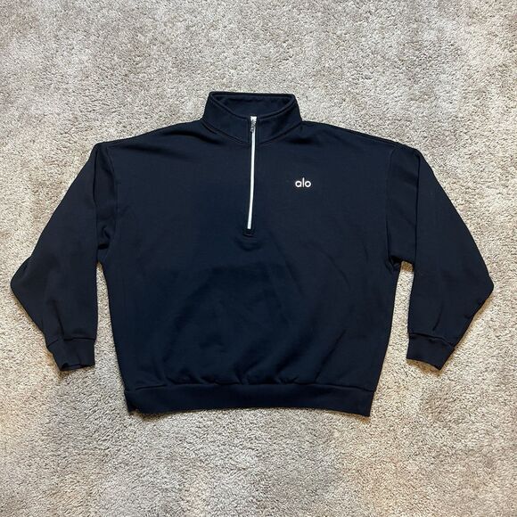 ALO Yoga Other - Alo Black Quarter Zip Accolade Pullover Mens Size Large Black